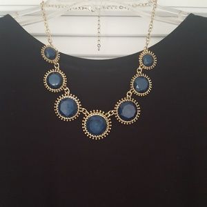 Dark Blue Medallion Necklace